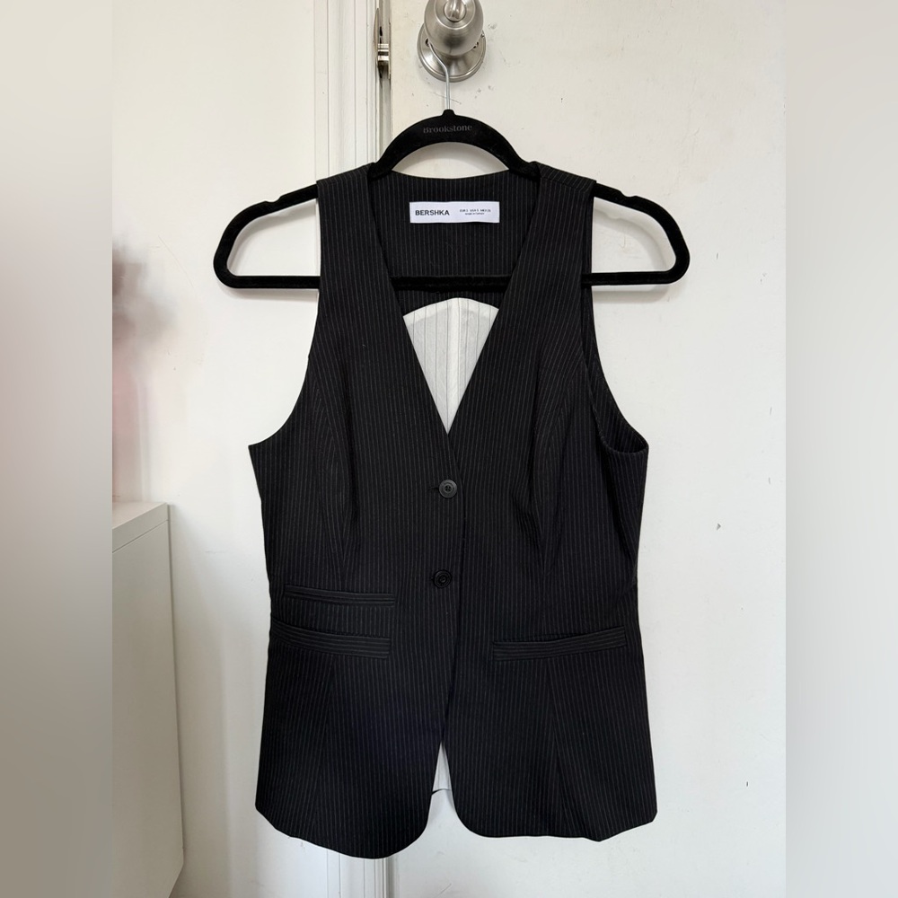 Bershka Charcoal Pinstripe Jumpsuit